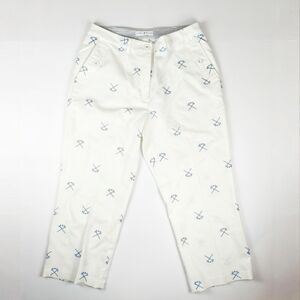 ⛳Tommy Hilfiger Golf Women’s Pants White Blue Embroidered Outdoor Resort